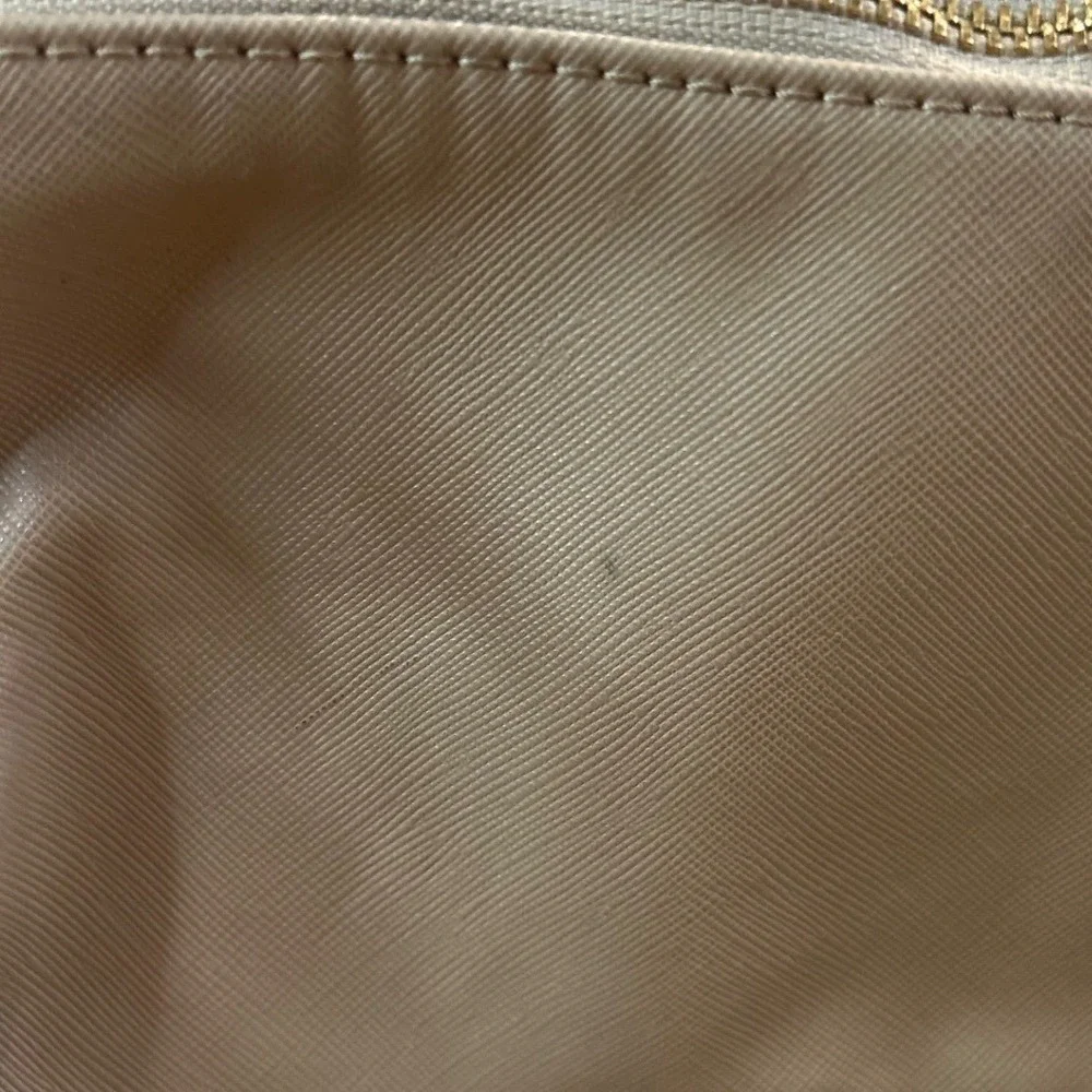 RYLA Diaper Bag Backpack Beige Vegan Leather Gold Hardware Neutral Minimalist